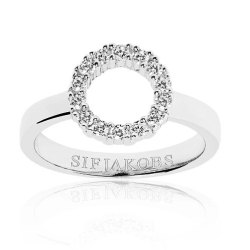 Ring Biella Piccolo med hvide zirkoner