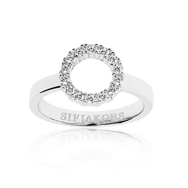 Ring Biella Piccolo med hvide zirkoner