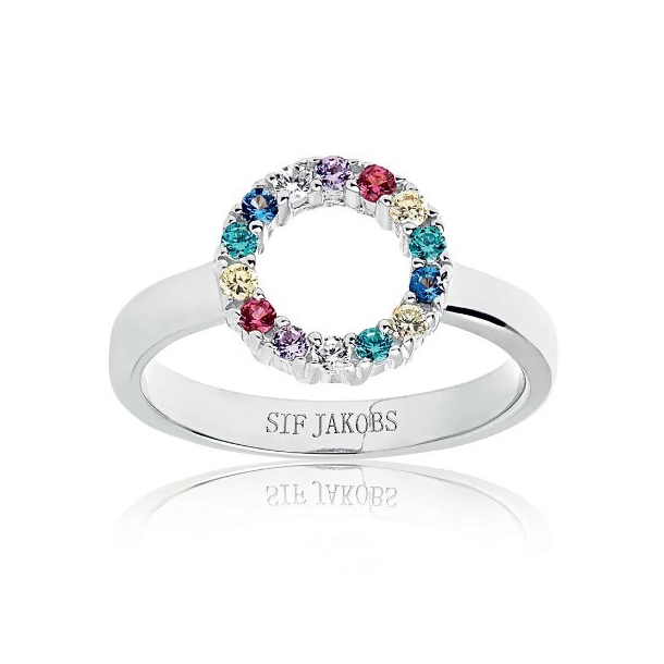 Ring Biella Piccolo med multifarvede zirkoner