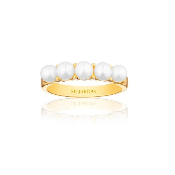 Ring Padua - 18 karat forgyldt, med ferskvandsperler.