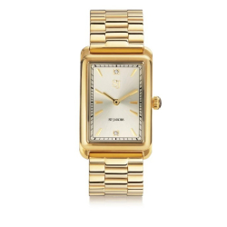 Santina - Forgyldt rustfrit stl med guld metallisk urskive og hvide zirconia