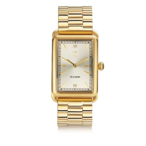 Santina - Forgyldt rustfrit stl med guld metallisk urskive og hvide zirconia