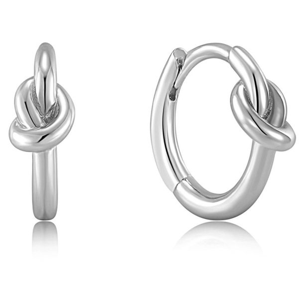 Silver Knot Huggie Hoop - Slv Creol