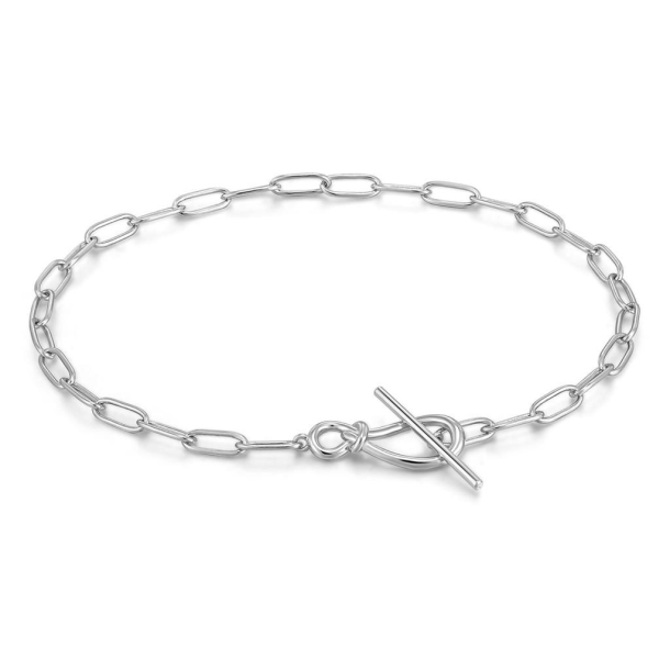 Silver Knot T Bar Chain - Slv Armbnd