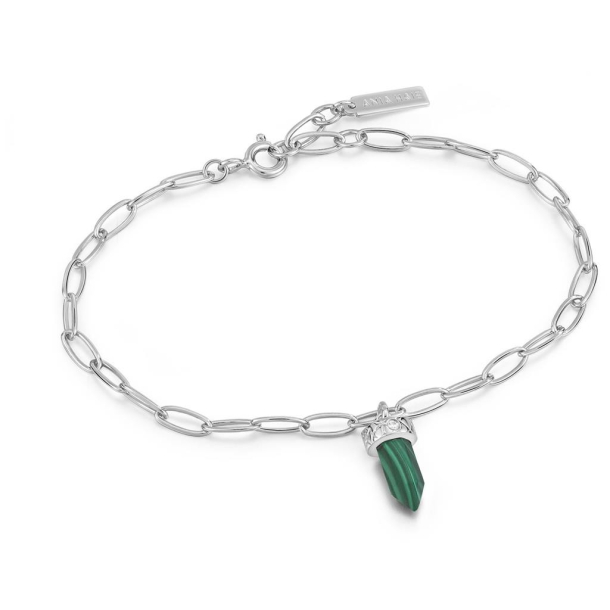 Silver Malachite Point Pendant - Slv Armbnd