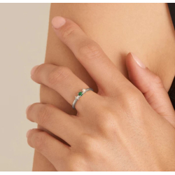 Silver Malachite Star Adjustable Ring - S�lv Ring