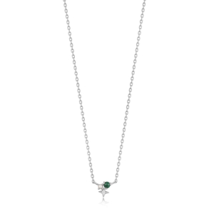 Silver Malachite Star - S�lv Halsk�de