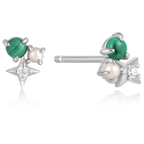 Silver Malachite Star Stud - S�lv �restik