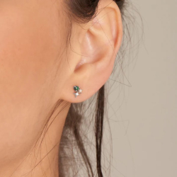 Silver Malachite Star Stud - S�lv �restik