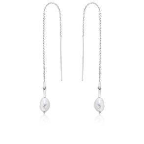 Silver Pearl Threader - S�lv �reringe