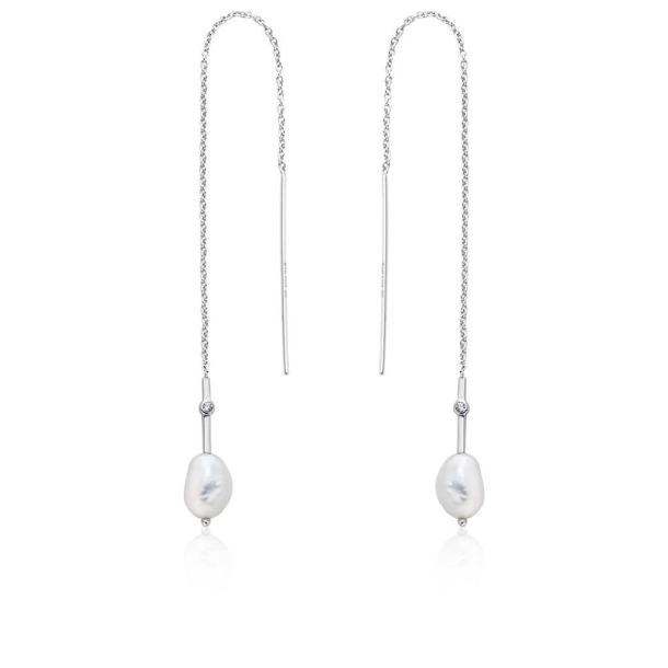 Silver Pearl Threader - Slv reringe