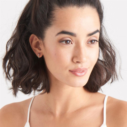 Silver Sparkle Huggie Hoops - S�lv Creol