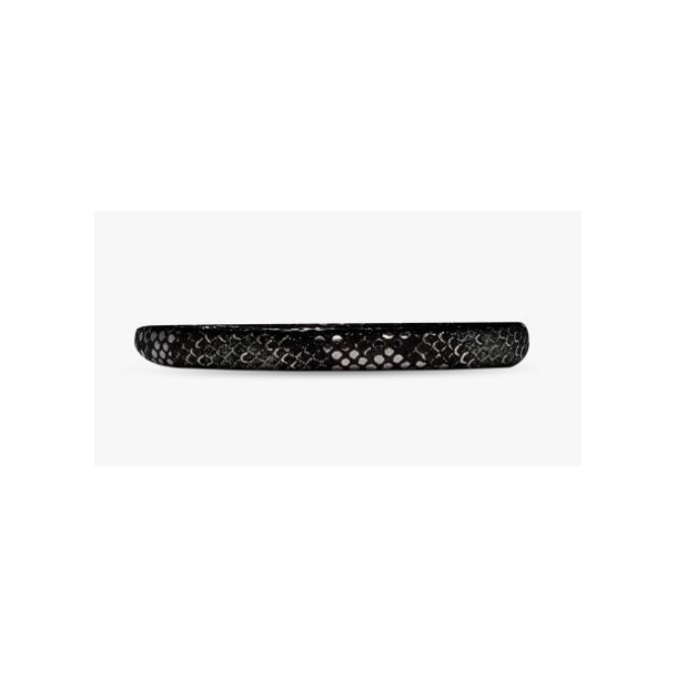 Slim Lderarmbnd-Silver Black