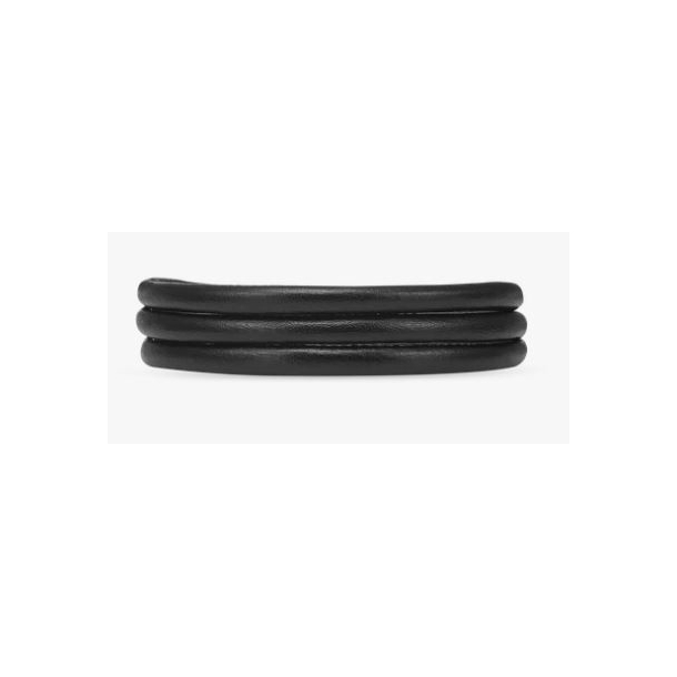 Slim Lderarmbnd - Sort 70 cm