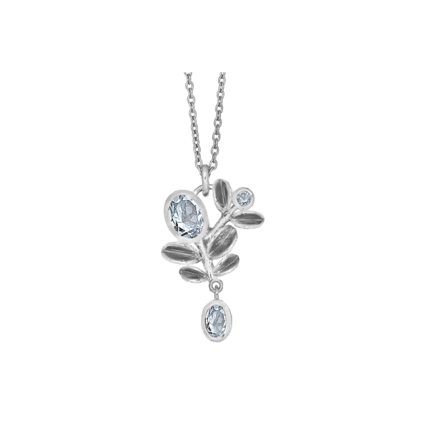 Slv collier - Glowing Leaves