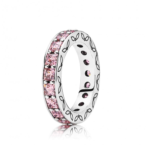 Slvring, pink cz