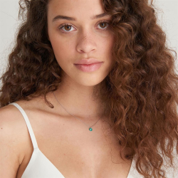 Teal Enamel Disc - S�lv Halsk�de