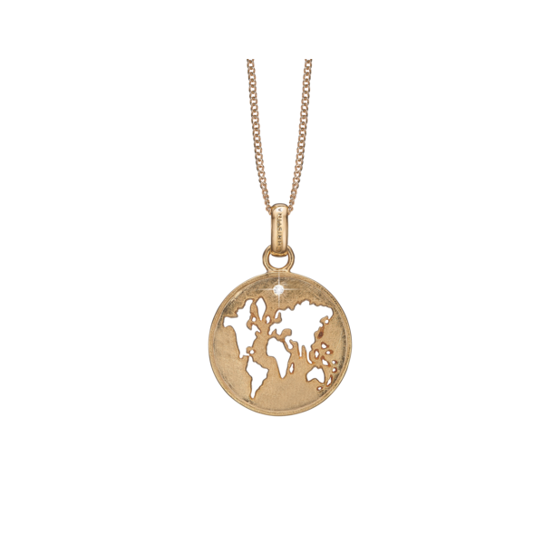 The World, pendant w/KV diamond, goldpl