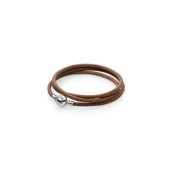 Triple lderarmbnd, brun