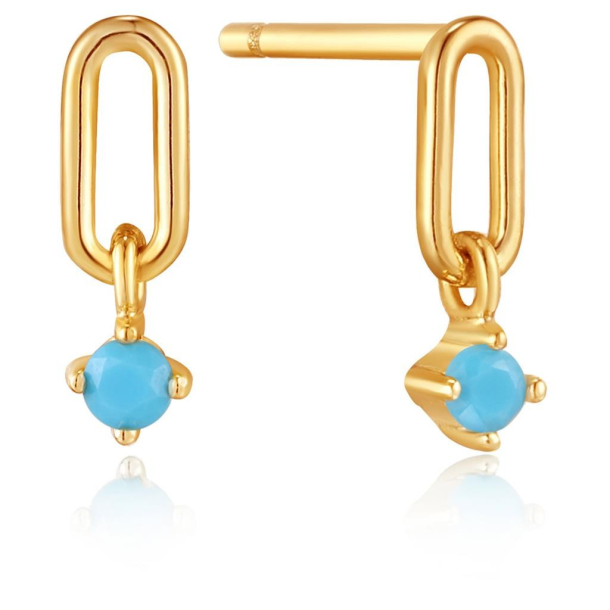 Turkis Gold Link Stud